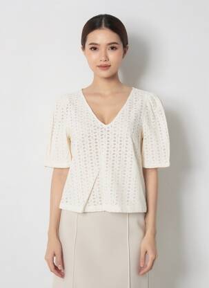 Top manches courtes manches courtes beige GRACE & MILA femme