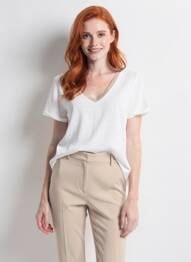 Top manches courtes manches courtes blanc GRACE & MILA femme