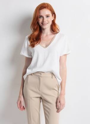 Top manches courtes manches courtes blanc GRACE & MILA femme