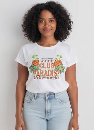 Top coupe cintrée manches longues blanc C'EST BEAU LA VIE femme