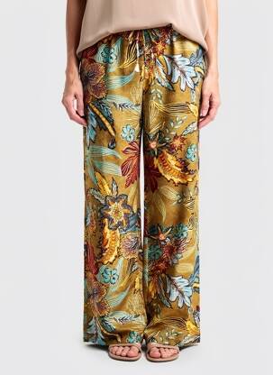 Pantalon droit taille élastique vert PAKO LITTO femme