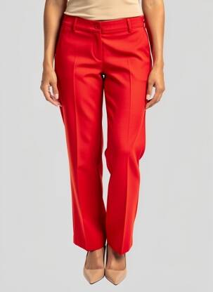 Pantalon droit taille élastique rouge PAKO LITTO femme