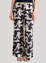 Pantalon droit taille élastique bleu GRACE & MILA femme