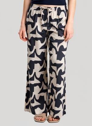 Pantalon droit taille élastique bleu GRACE & MILA femme