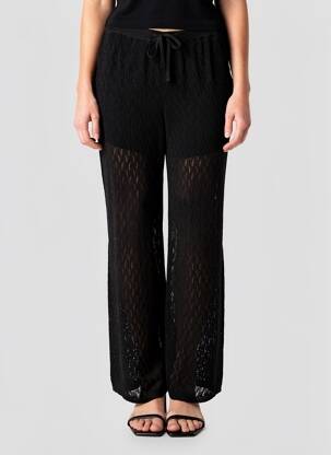Pantalon slim taille élastique noir GRACE & MILA femme