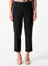 Pantalon 7/8 taille élastique noir QUATRE VINGT JOURS femme
