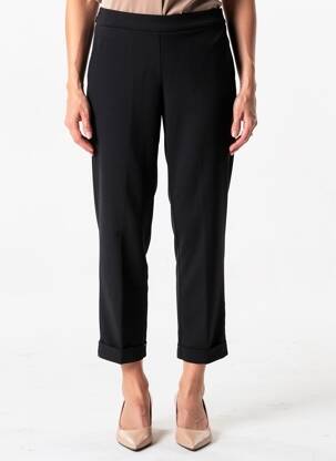 Pantalon 7/8 taille élastique noir QUATRE VINGT JOURS femme