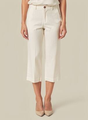 Pantalon 7/8 taille élastique beige GRACE & MILA femme