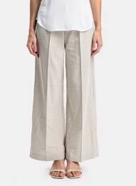Pantalon flare taille élastique beige GRACE & MILA femme