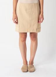 Jupe courte coupe droite beige GRACE & MILA femme