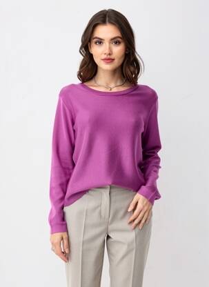 Pull coupe droite manches longues violet COMPAÑIA FANTASTICA femme