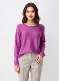 Pull col rond manches longues violet COMPAÑIA FANTASTICA femme