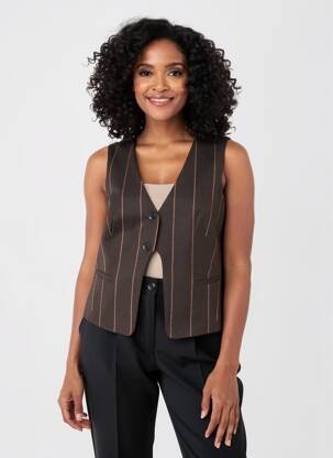 Gilet sans manche doublure marron SURKANA femme