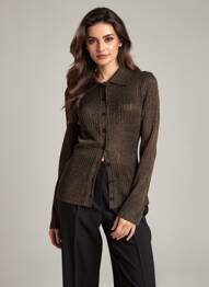 Gilet manches longues coupe cintrée noir SOAKED femme