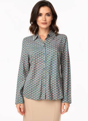 Chemisier coupe cintrée manches longues bleu SURKANA femme