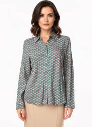 Chemisier coupe cintrée manches longues bleu SURKANA femme