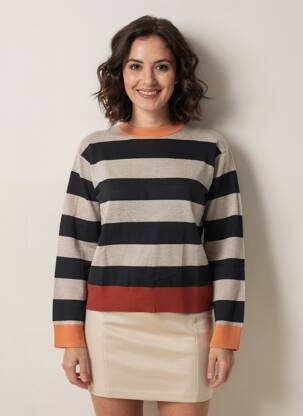 Pull coupe droite manches longues noir SURKANA femme