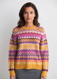 Pull coupe cintrée manches longues orange SURKANA femme