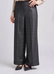 Pantalon large fermeture zippée sous rabat avec crochet taille normale noir SOAKED femme