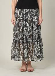 Jupe longue tissage crêpe noir LOLA ESPELETA femme