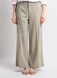 Pantalon large tissage popeline taille normale vert GRACE & MILA femme
