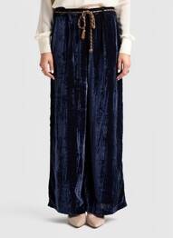 Pantalon large poches taille normale bleu PLEASE femme