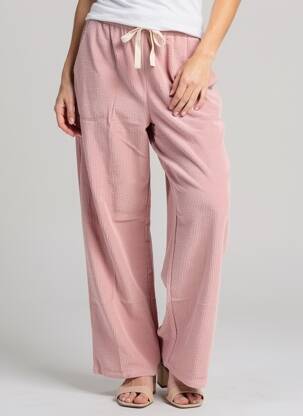 Pantalon large poches taille normale rose GRACE & MILA femme