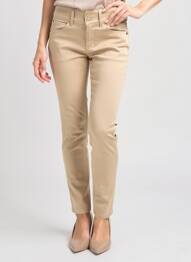 Pantalon slim tissage popeline taille normale beige SALSA femme
