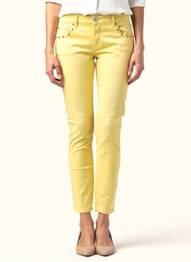 Pantalon 7/8 stretch taille normale jaune TIMEZONE femme