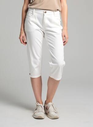 Pantacourt stretch taille normale blanc TIMEZONE femme