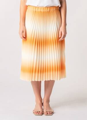 Jupe longue coupe droite orange FREEMAN T.PORTER femme