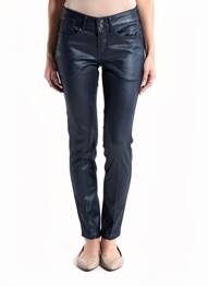 Pantalon slim tissage enduit taille normale bleu GARCIA femme