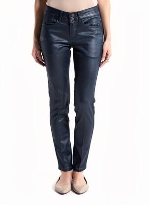 Pantalon slim tissage enduit taille normale bleu GARCIA femme