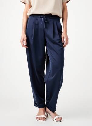Pantalon large tissage popeline taille normale bleu TIFFOSI femme
