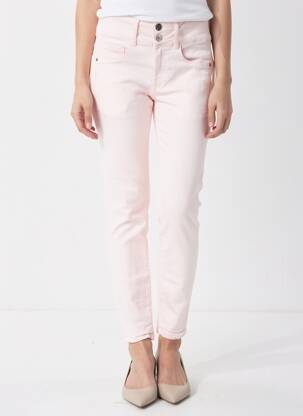 Pantalon slim tissage popeline taille normale rose TIFFOSI femme