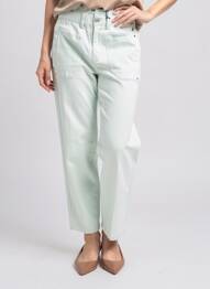 Pantalon droit stretch taille normale vert FREEMAN T.PORTER femme