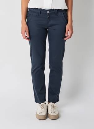 Pantalon chino tissage popeline taille normale bleu TIMEZONE femme