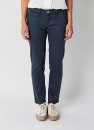 Pantalon chino tissage popeline taille normale bleu TIMEZONE femme