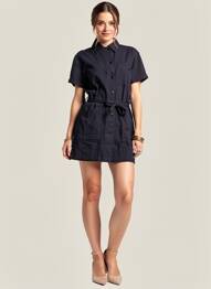 Robe courte manches courtes manches courtes bleu #127344 femme