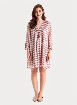 Robe courte coupe fluide manches 3/4 orange FREEMAN T.PORTER femme
