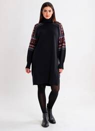 Robe pull stretch manches longues noir SCOTCH & SODA femme