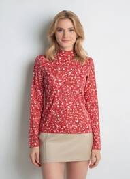 T-shirt manches longues manches longues rouge SCOTCH & SODA femme
