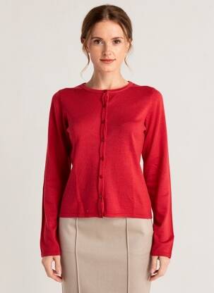 Gilet manches longues col rond rouge KING LOUIE femme