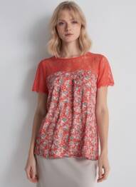 Top manches courtes manches courtes rouge GRACE & MILA femme