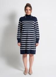 Robe pull stretch manches longues bleu BREIZH ANGEL femme