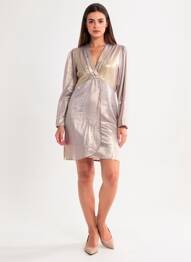 Robe courte manches longues manches longues or CHERRY PARIS femme