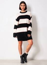 Robe pull resserrée sur le bas manches longues noir VOLCOM femme