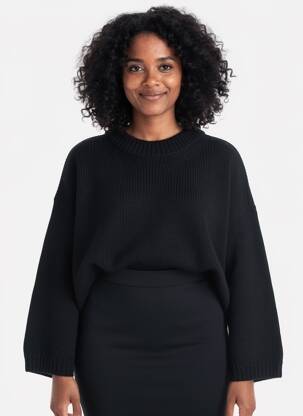 Pull stretch manches longues noir CHATTAWAK femme