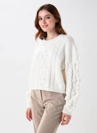 Pull stretch manches longues blanc ANDY & LUCY femme