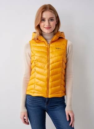 Doudoune poches a capuche jaune PEPE JEANS femme